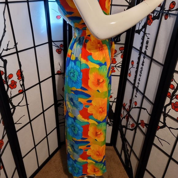 K.C. SPENCER NEW YORK  LADIES MAXI HAWAIIAN FLORAL DRESS/FRONT TIE SIZE 6 - Picture 14 of 16